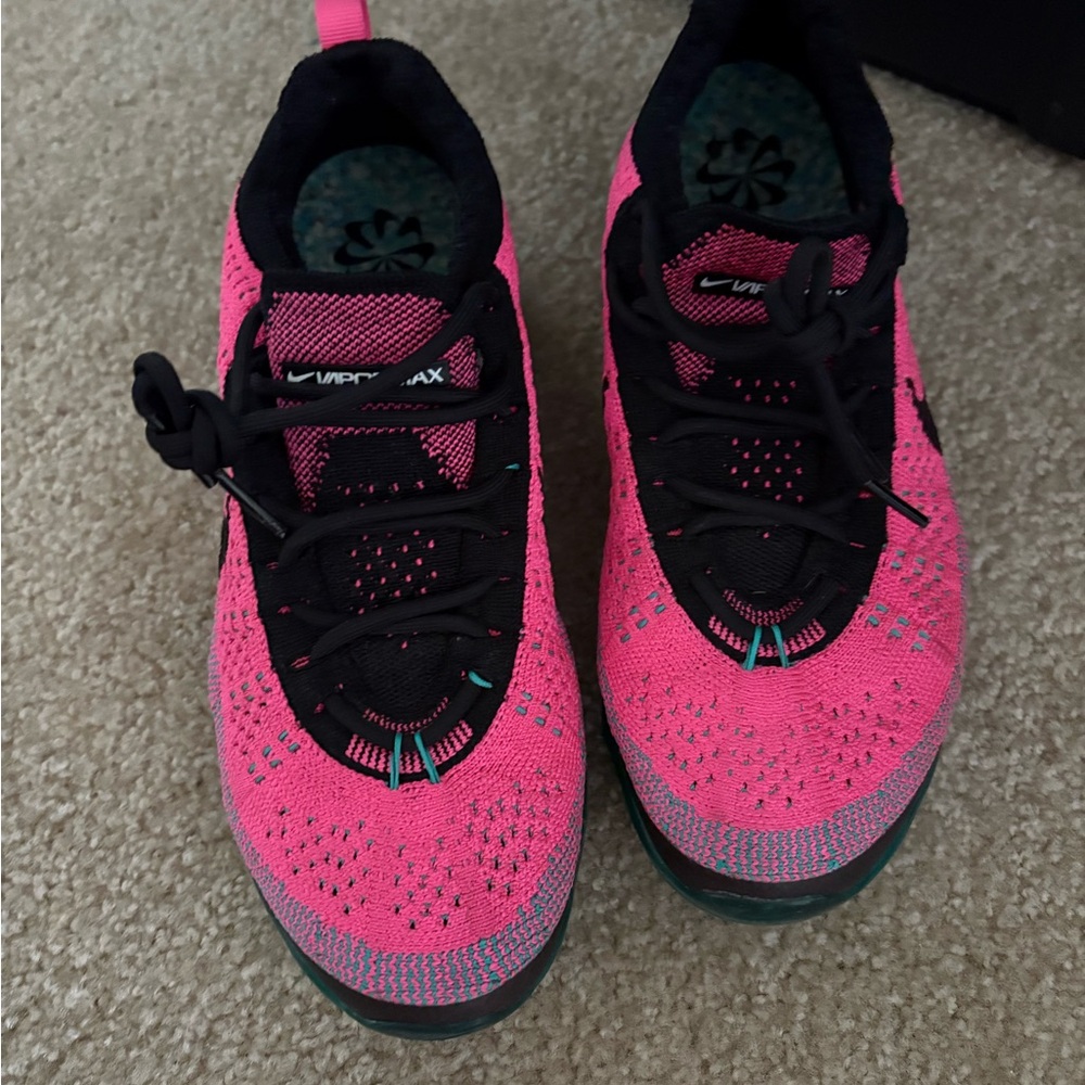 Nike Vibrant Pink and Black Vapormax Shoes